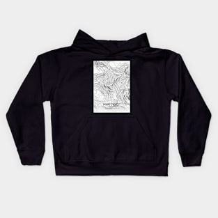 Mount Everest Topographic Map White and Black Kids Hoodie